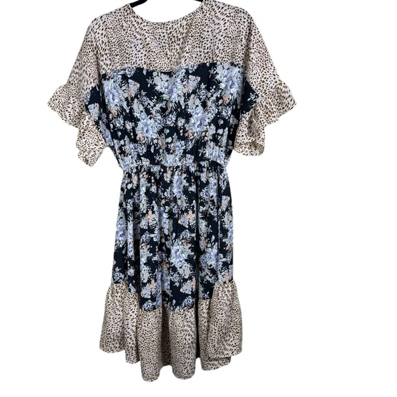GiGiO Ruffle Sleeves Fall Design V-Neck Floral Summer Spring Dress Women's Sz S - Picture 7 of 8